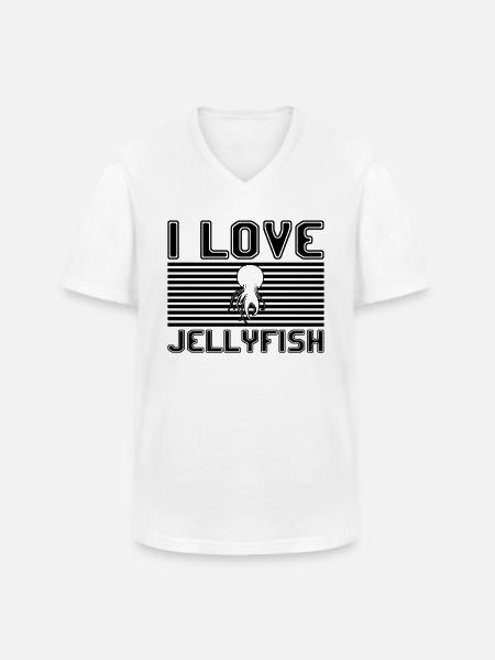 I love jellyfish - Männer-T-Shirt mit V-Ausschnitt - Weiß