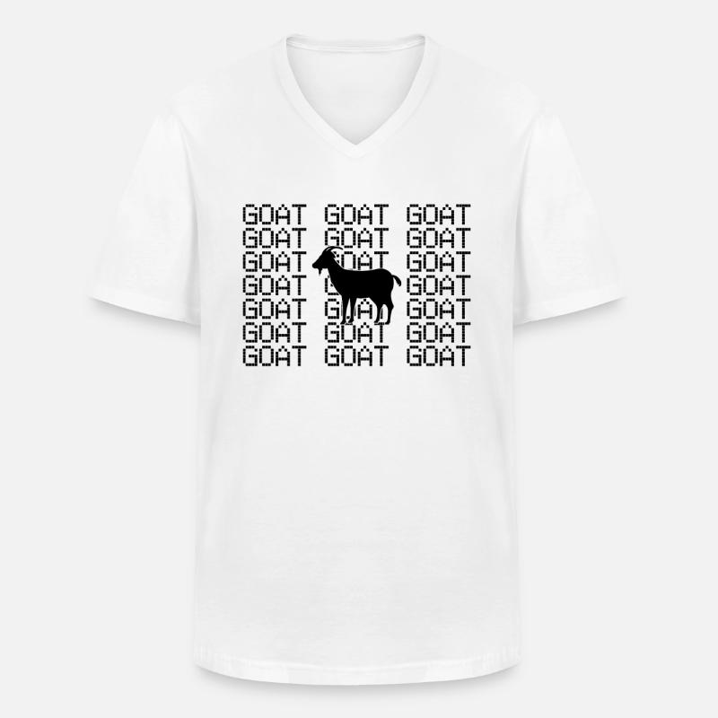 Ziege - Männer-T-Shirt mit V-Ausschnitt - Weiß