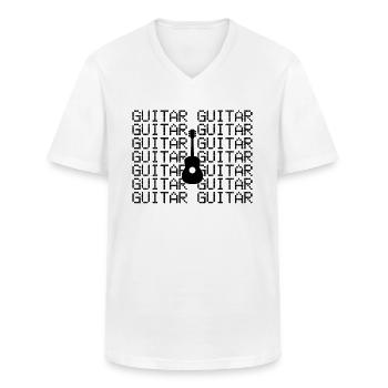 Guitare - T-shirt col V Homme - blanc - Devant - AI Model Male 185 light (185cm)