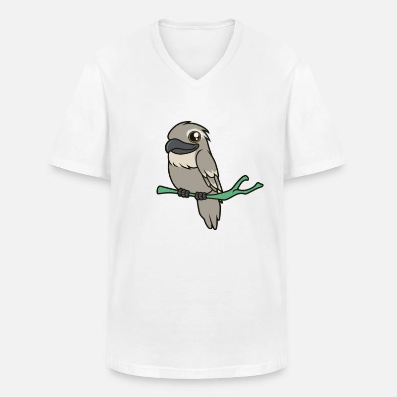 Kawaii Eulenschwalm - Männer-T-Shirt mit V-Ausschnitt - Weiß