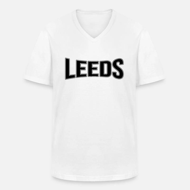 Leeds - Männer-T-Shirt mit V-Ausschnitt - Weiß