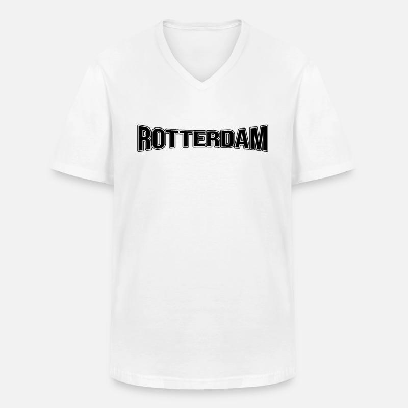 Rotterdam - Männer-T-Shirt mit V-Ausschnitt - Weiß
