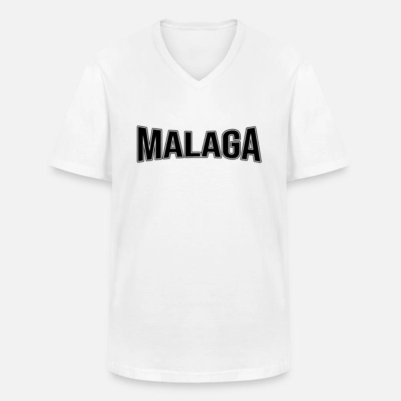 Malaga - Männer-T-Shirt mit V-Ausschnitt - Weiß