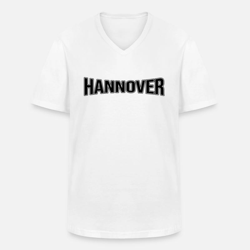 Hannover - Männer-T-Shirt mit V-Ausschnitt - Weiß