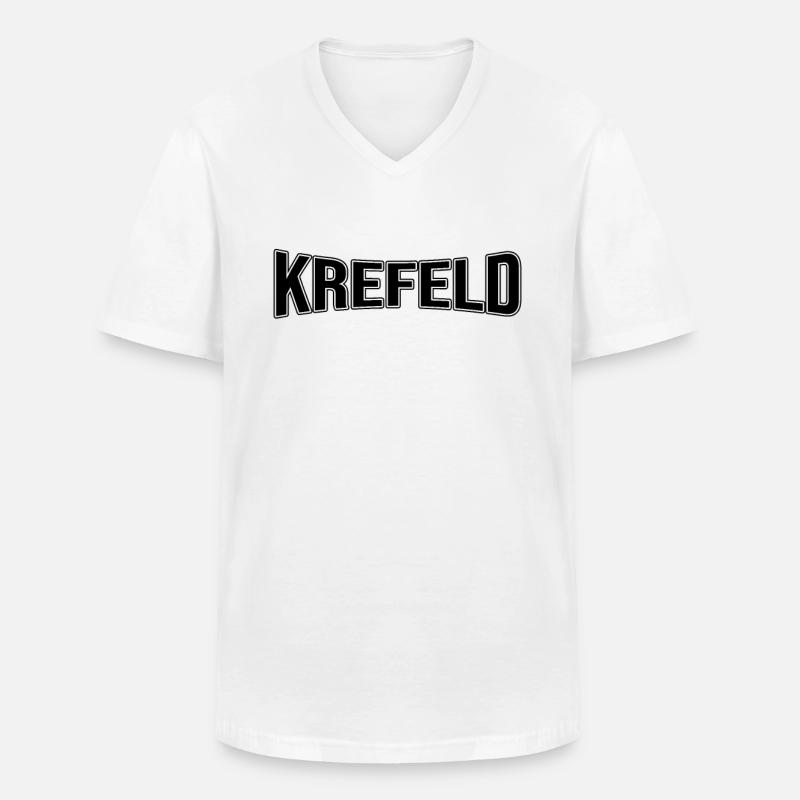 Krefeld - Männer-T-Shirt mit V-Ausschnitt - Weiß