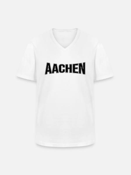 Aachen - Men's V-Neck T-Shirt - white