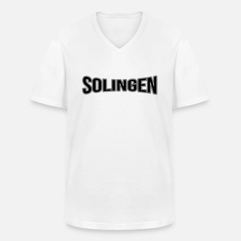Solingen - Männer-T-Shirt mit V-Ausschnitt - Weiß