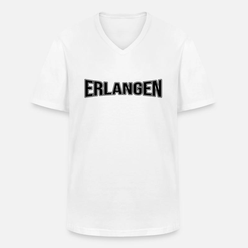 Erlangen - Männer-T-Shirt mit V-Ausschnitt - Weiß