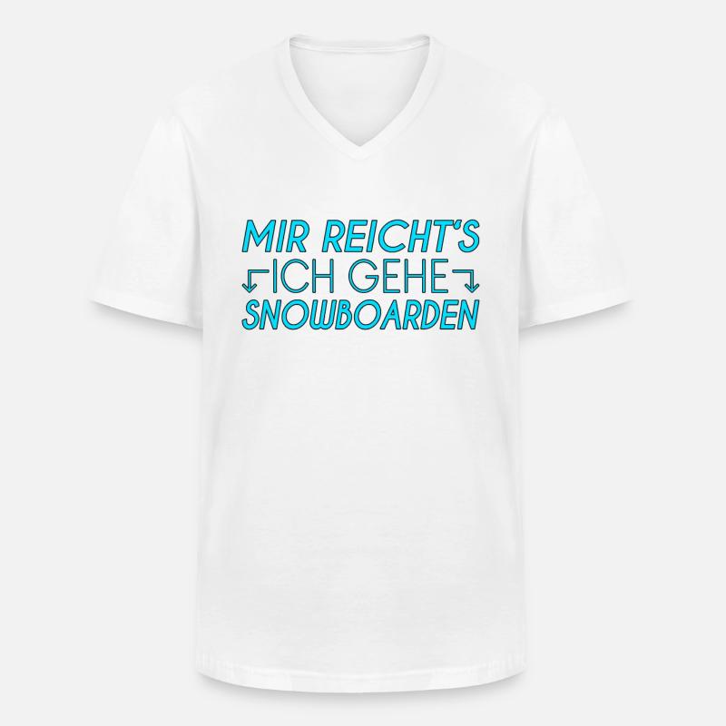 Snowboarden Spruch - Männer-T-Shirt mit V-Ausschnitt - Weiß
