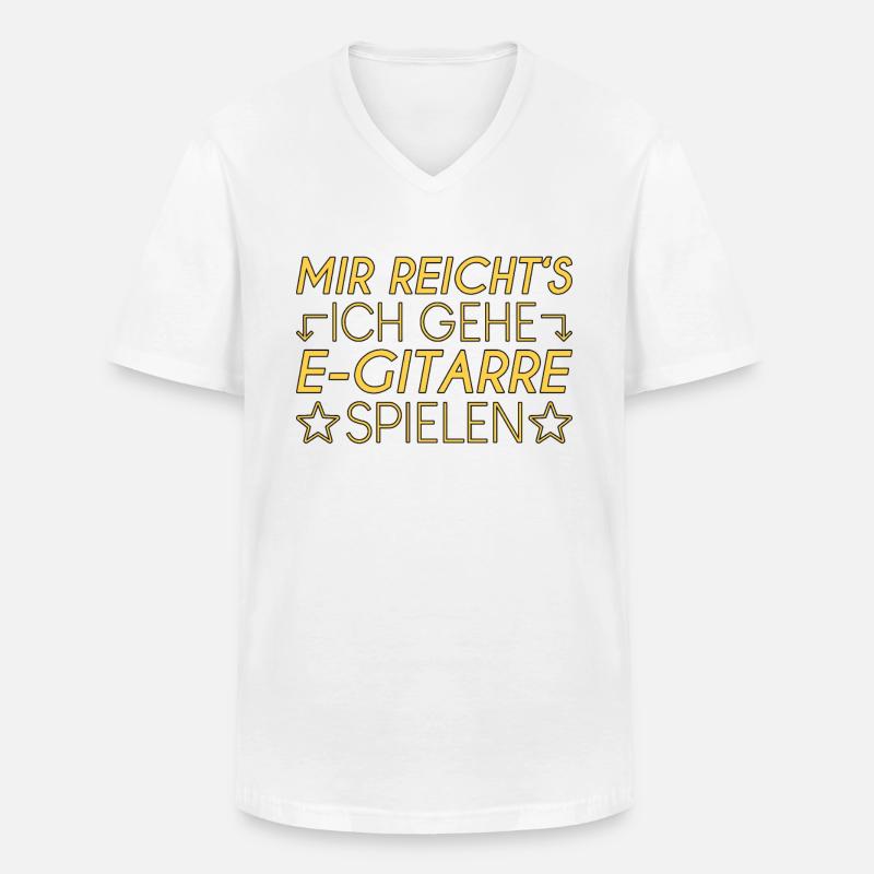 E Gitarre Spruch - Männer-T-Shirt mit V-Ausschnitt - Weiß