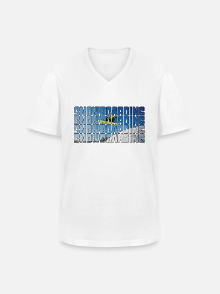 snowboarding - Männer-T-Shirt mit V-Ausschnitt - Weiß