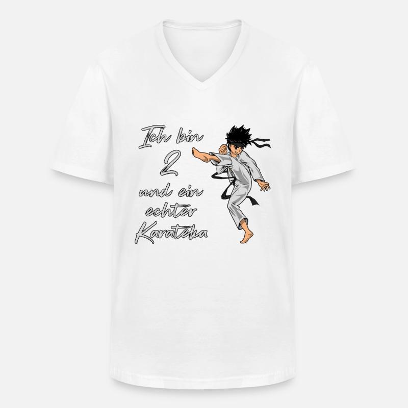 Ich bin 2 - Jungen Karate - Männer-T-Shirt mit V-Ausschnitt - Weiß