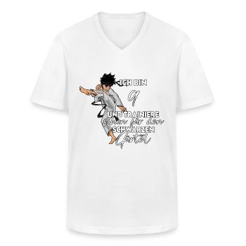 Ich bin 9 - Jungen Karate - Männer-T-Shirt mit V-Ausschnitt - Weiß - Vorne - AI Model Male 185 light (185cm)