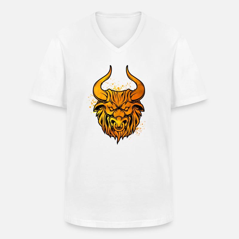 Kopf des Minotaurus - Männer-T-Shirt mit V-Ausschnitt - Weiß