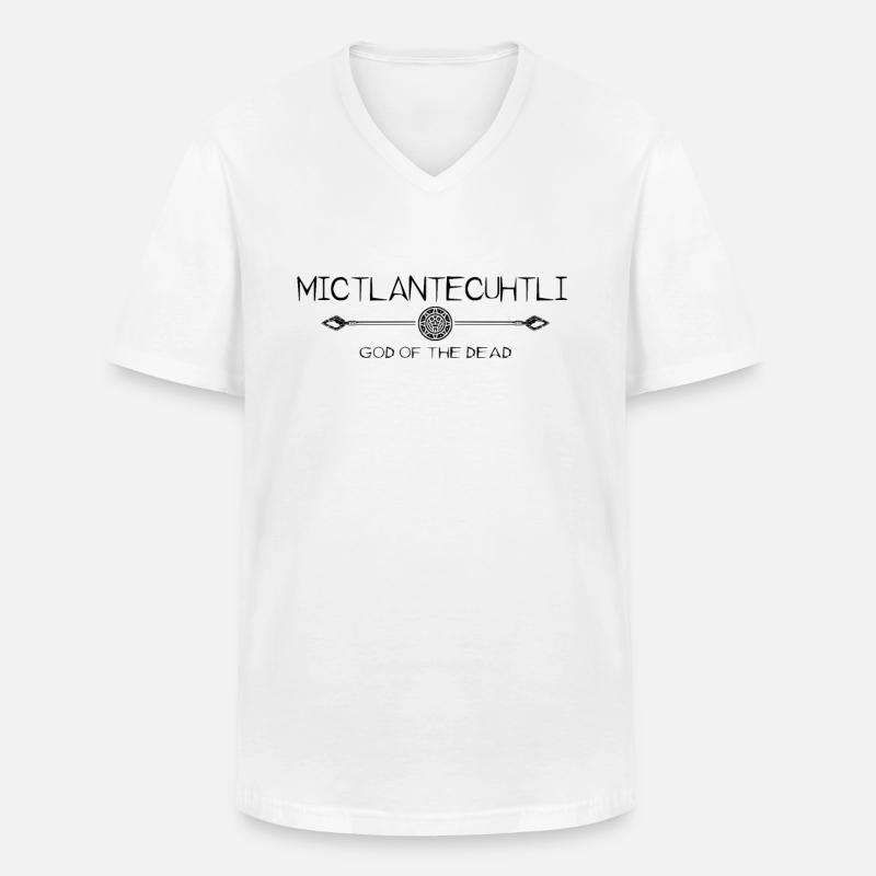 Aztekischer Totengott - Mictlantecuhtli - Männer-T-Shirt mit V-Ausschnitt - Weiß