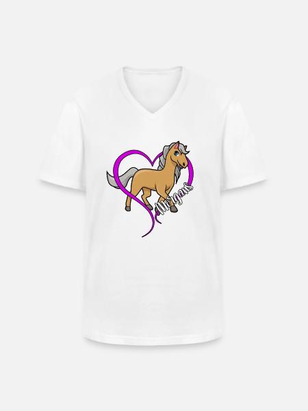 Horse Lover - Morgan - Men's V-Neck T-Shirt - white