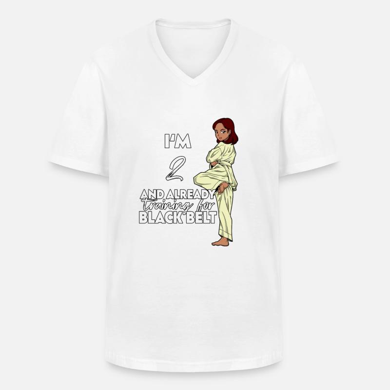 Ich bin 2 - Mädchen Karate - Männer-T-Shirt mit V-Ausschnitt - Weiß