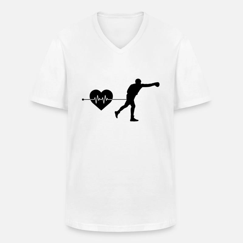 Boxen Herzschlag - Männer-T-Shirt mit V-Ausschnitt - Weiß