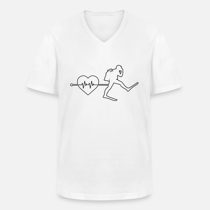 Tauchen Herzschlag - Männer-T-Shirt mit V-Ausschnitt - Weiß