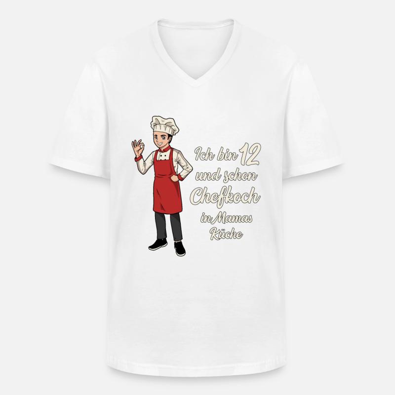 Ich bin 12 - Jungen Koch - Männer-T-Shirt mit V-Ausschnitt - Weiß