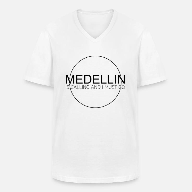 Medellin - Männer-T-Shirt mit V-Ausschnitt - Weiß