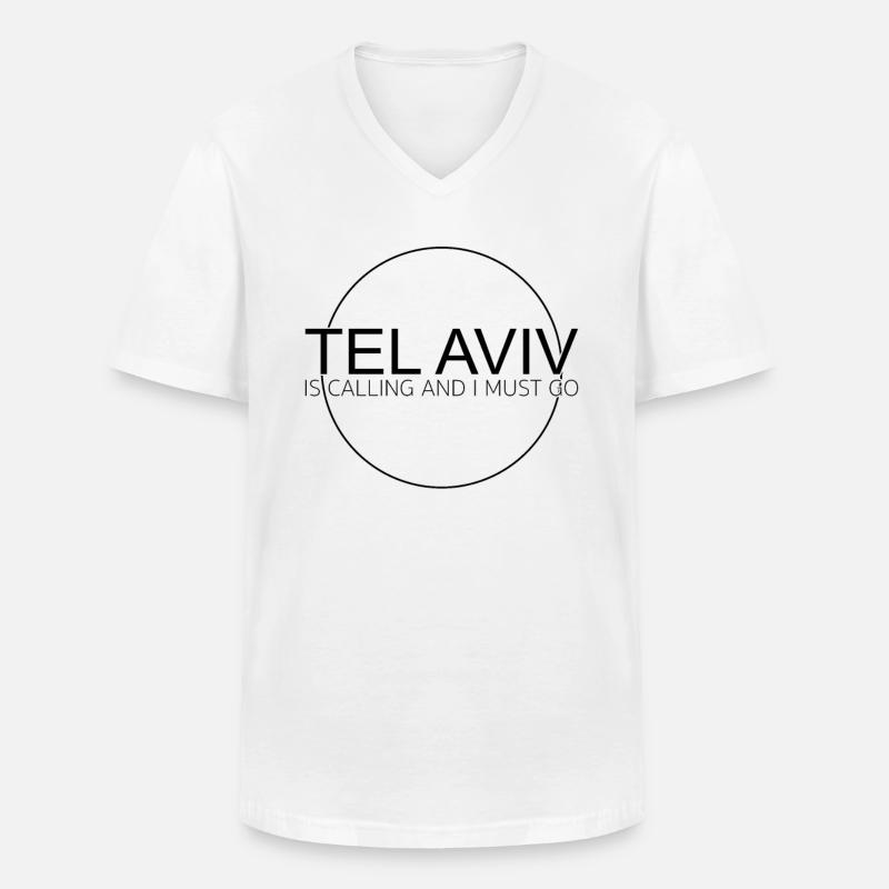 tel aviv spruch - Männer-T-Shirt mit V-Ausschnitt - Weiß