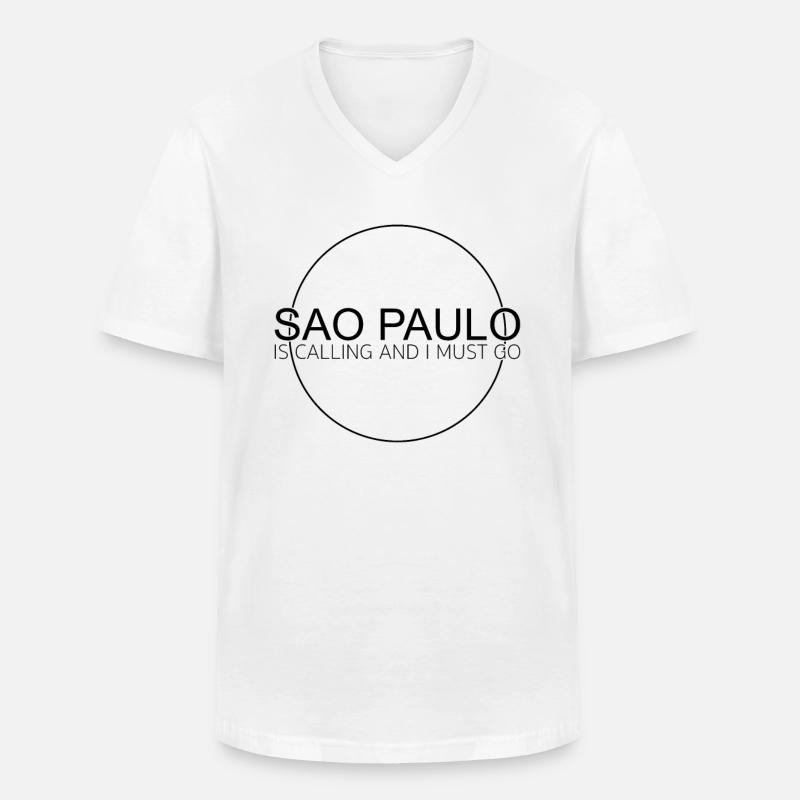 Sao Paulo Spruch - Männer-T-Shirt mit V-Ausschnitt - Weiß