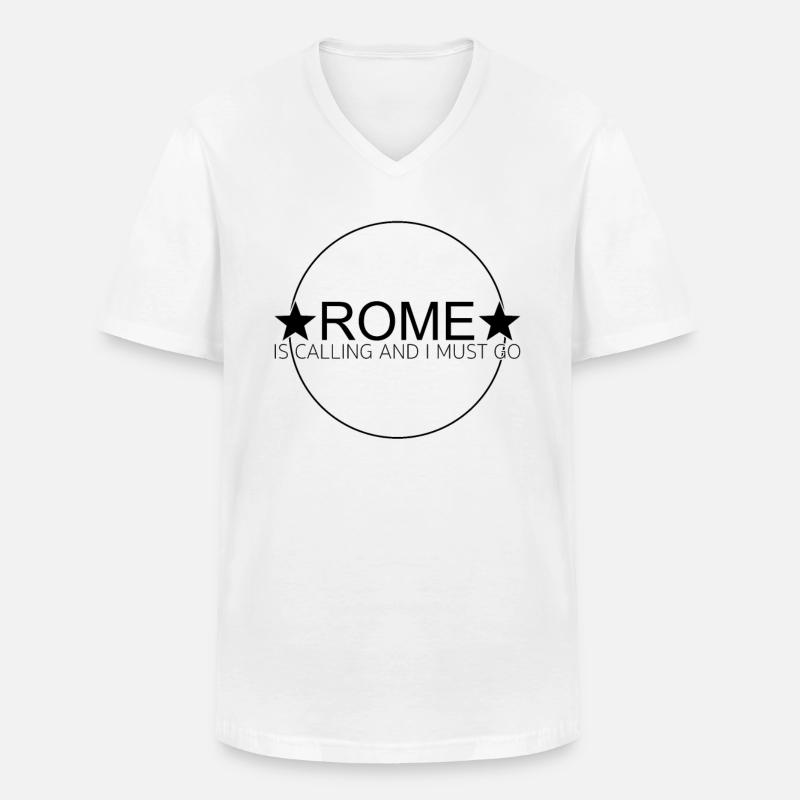 Rom Spruch - Männer-T-Shirt mit V-Ausschnitt - Weiß