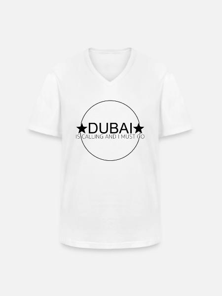 Dubaï Citation - T-shirt col V Homme - blanc