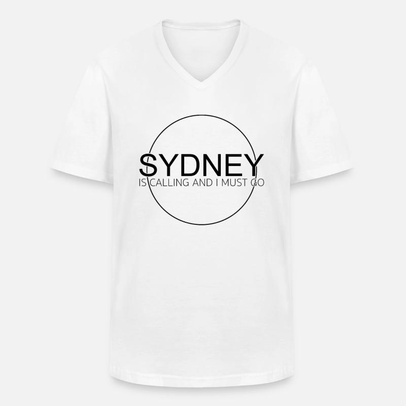 Sydney Spruch - Männer-T-Shirt mit V-Ausschnitt - Weiß