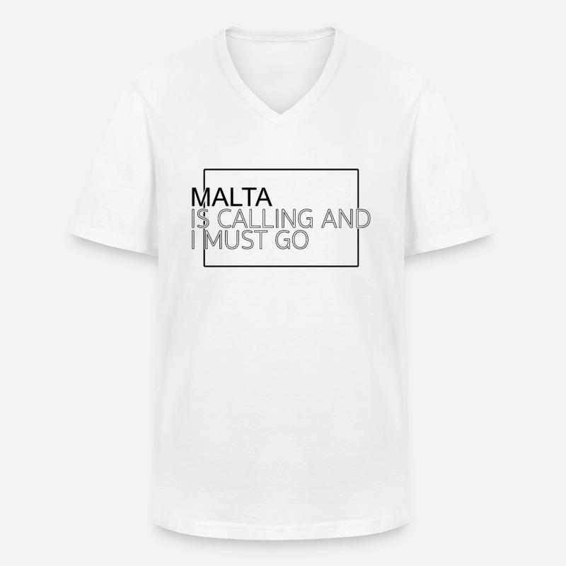 Malta Spruch - Männer-T-Shirt mit V-Ausschnitt - Weiß