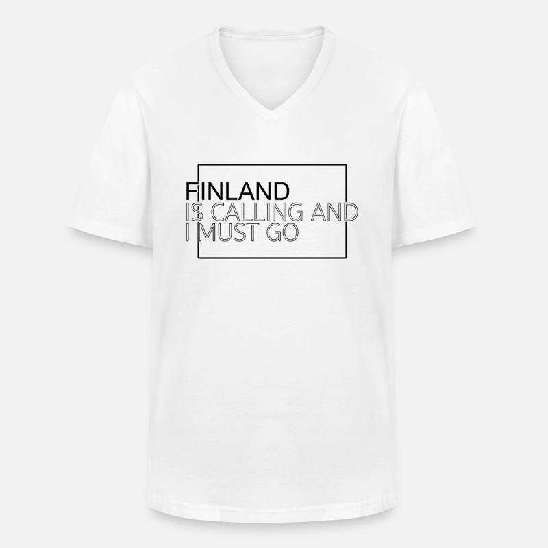 Finnland Spruch - Männer-T-Shirt mit V-Ausschnitt - Weiß
