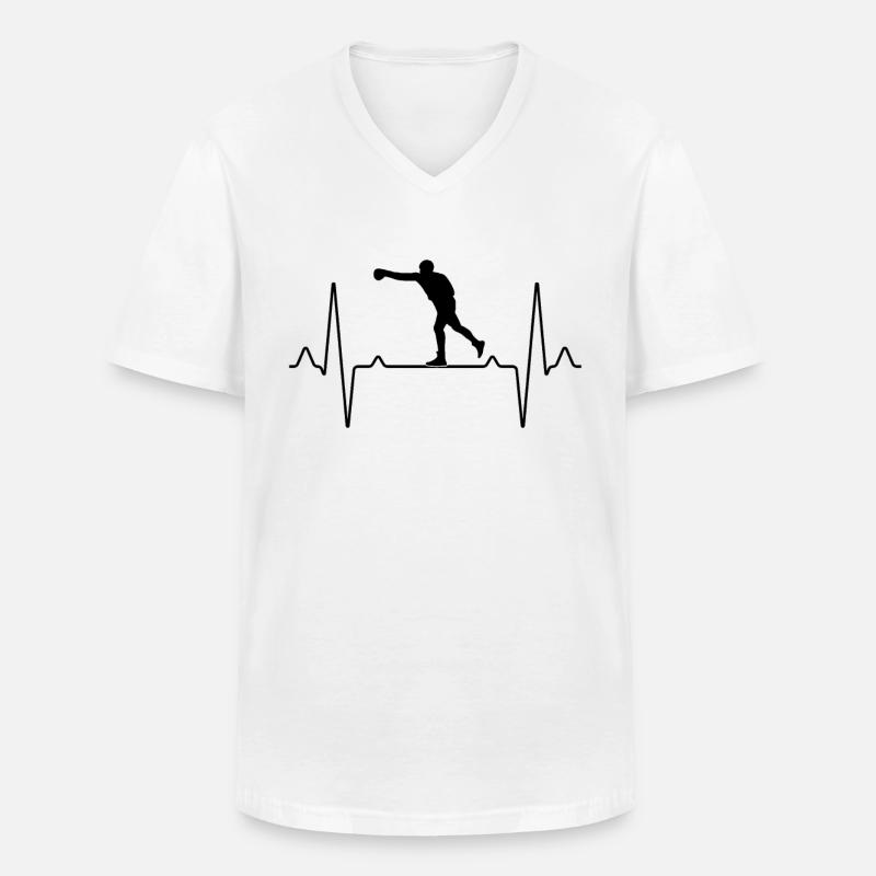 Boxen Herzschlag - Männer-T-Shirt mit V-Ausschnitt - Weiß