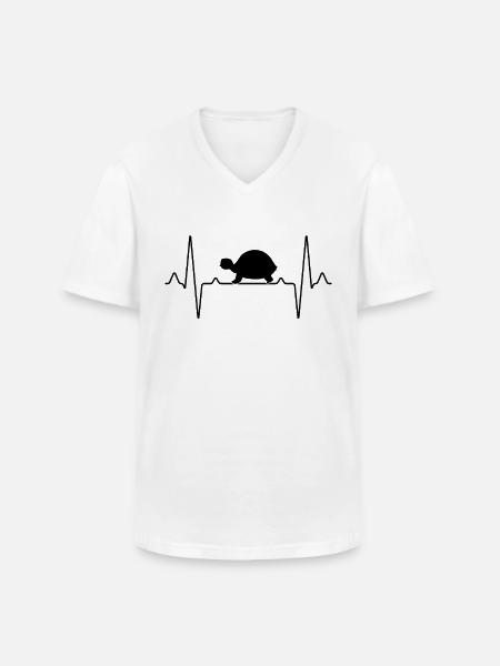Turtle heartbeat - Men's V-Neck T-Shirt - white