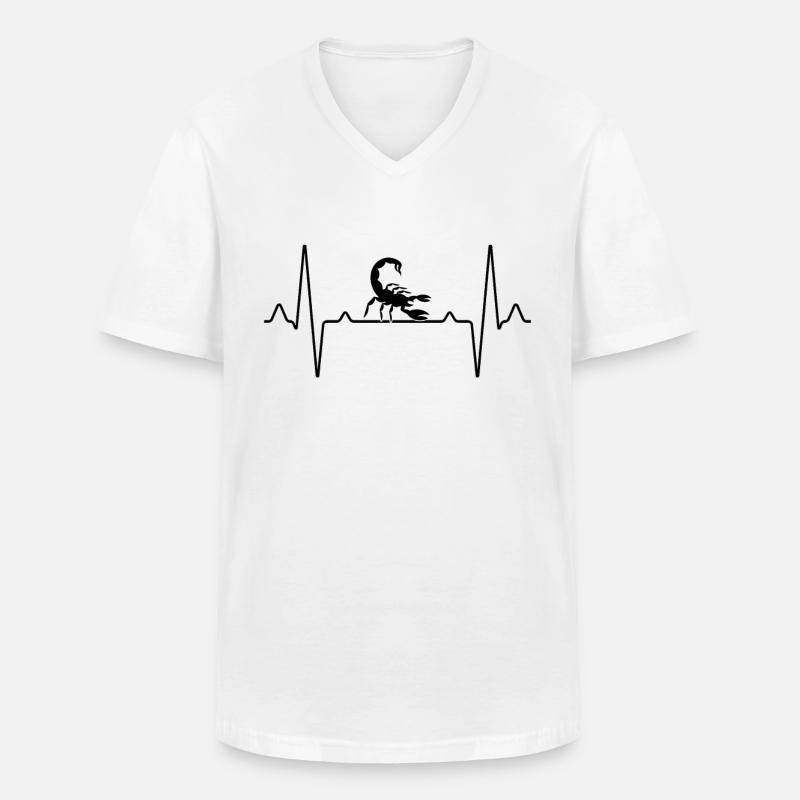 Skorpion Herzschlag - Männer-T-Shirt mit V-Ausschnitt - Weiß