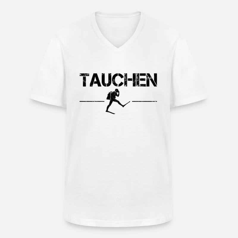 tauchen - Männer-T-Shirt mit V-Ausschnitt - Weiß