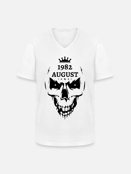 August 1982 Totenkopf - Männer-T-Shirt mit V-Ausschnitt - Weiß