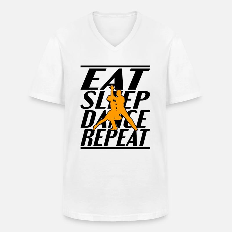 Essen Schlafen Tanzen - Männer-T-Shirt mit V-Ausschnitt - Weiß
