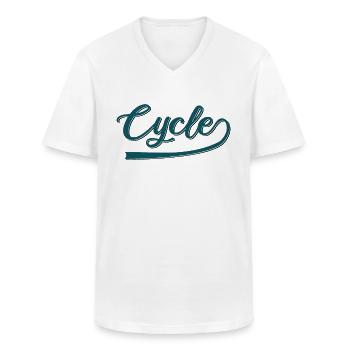 Bicycle - Men's V-Neck T-Shirt - white - Front - AI Model Male 185 light (185cm)