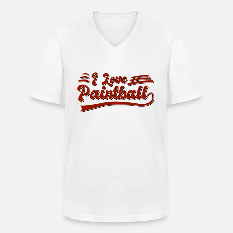 Ich liebe Paintball - Männer-T-Shirt mit V-Ausschnitt - Weiß