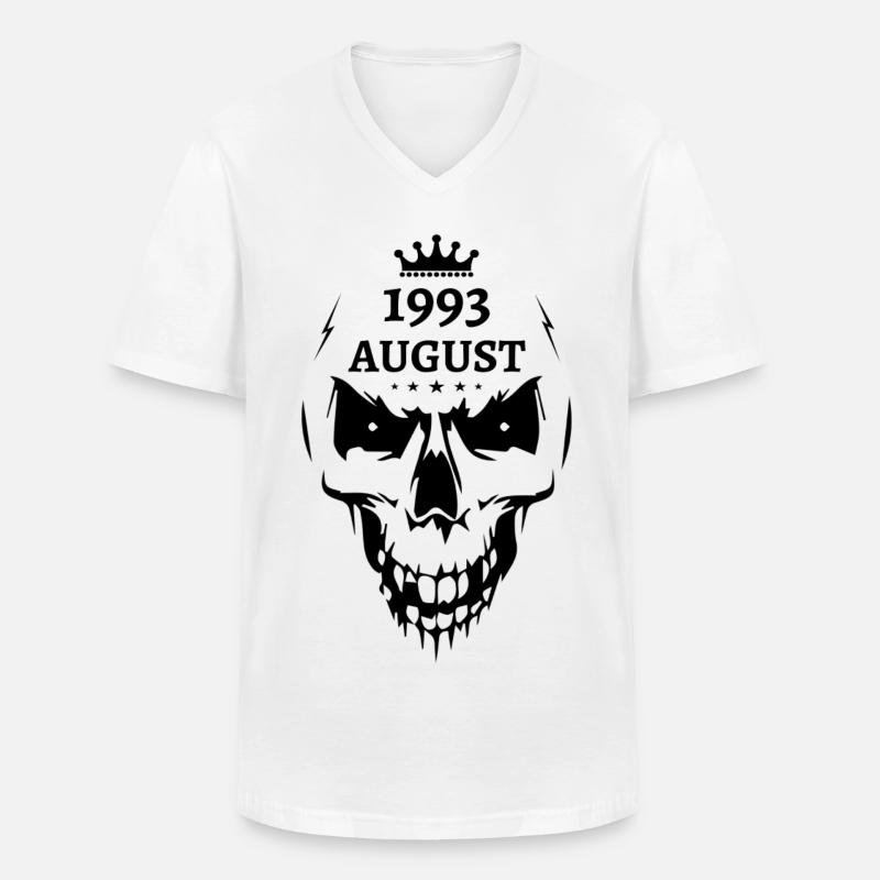 August 1993 Totenkopf - Männer-T-Shirt mit V-Ausschnitt - Weiß