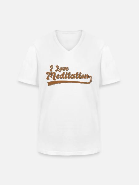 Ich liebe Meditation - Männer-T-Shirt mit V-Ausschnitt - Weiß