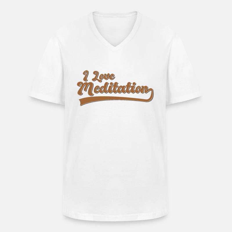 Ich liebe Meditation - Männer-T-Shirt mit V-Ausschnitt - Weiß