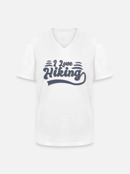 Ich liebe Wandern - Männer-T-Shirt mit V-Ausschnitt - Weiß