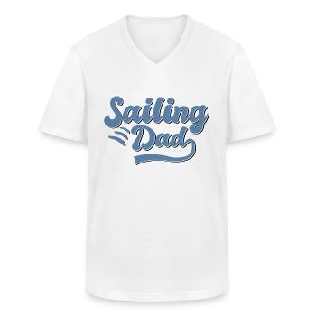 Papa de la voile - T-shirt col V Homme - blanc - Devant - AI Model Male 185 light (185cm)