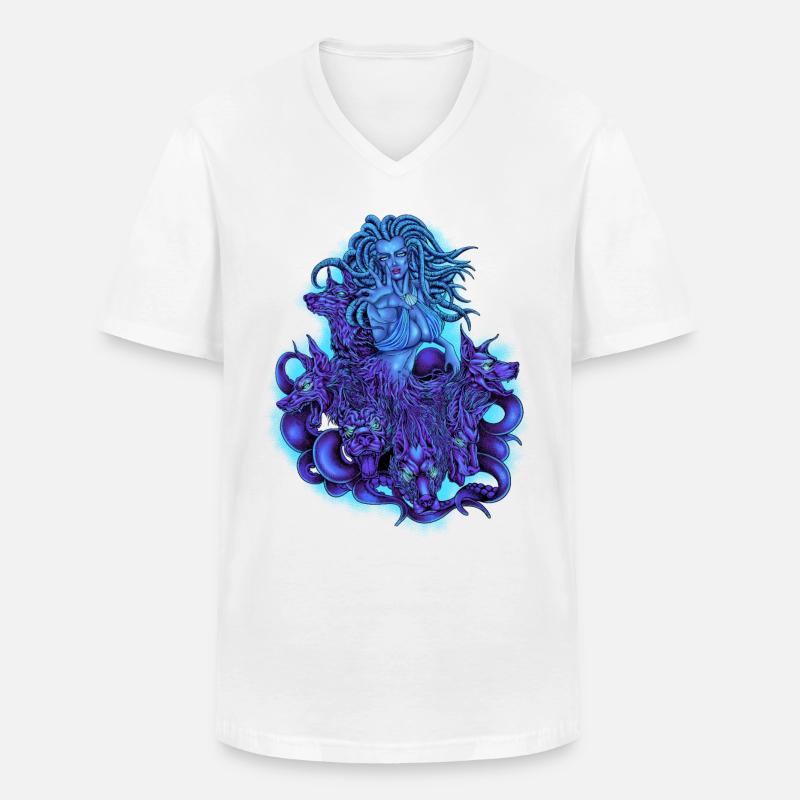 Mitologia greca - Scilla - Maglietta da uomo classica con scollo a V - bianco