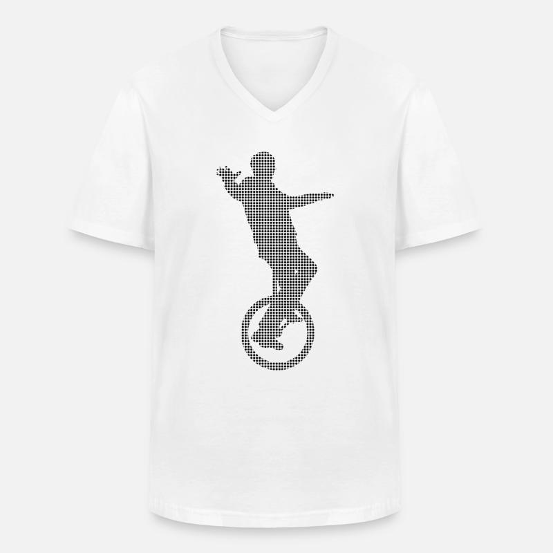 Einrad - Männer-T-Shirt mit V-Ausschnitt - Weiß