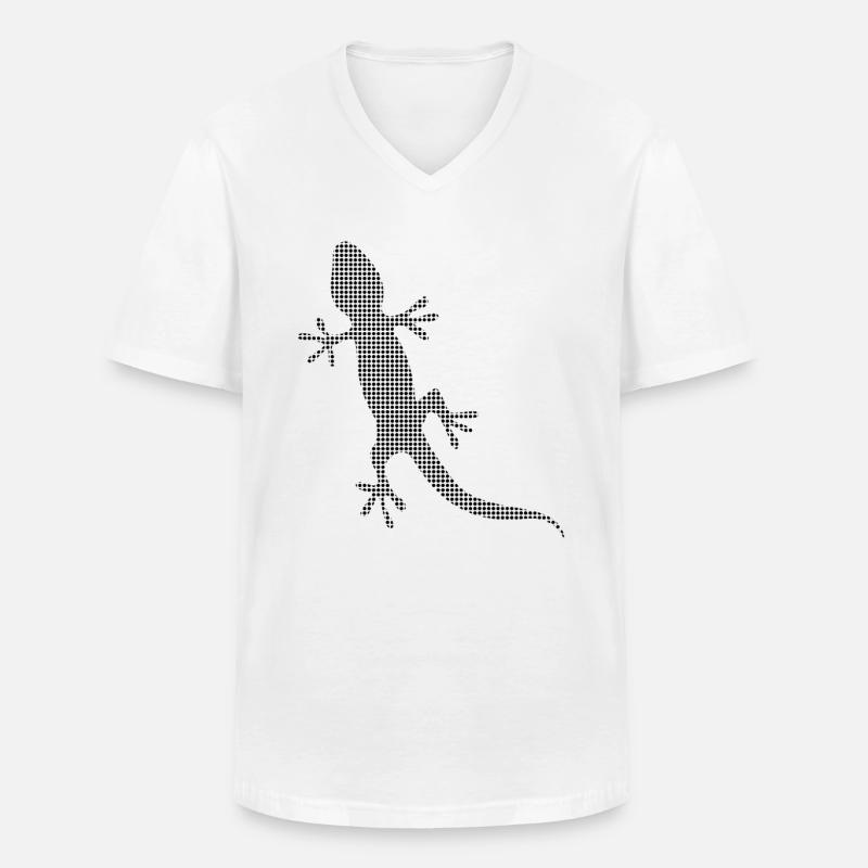 Eidechse - Männer-T-Shirt mit V-Ausschnitt - Weiß