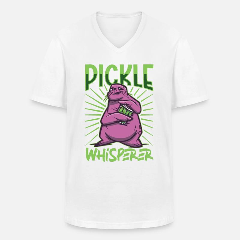 Gurkenflüsterer - Gurken - Männer-T-Shirt mit V-Ausschnitt - Weiß