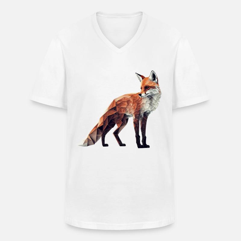 Tierliebhaber Geschenkidee Fuchs Rotfuchs Kunst - Männer-T-Shirt mit V-Ausschnitt - Weiß